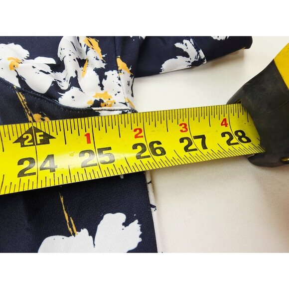 Mizzen Main Size 2XL Trim Mens Navy Floral Neck Logo Polyester Versa Polo NWT - Picture 2 of 12